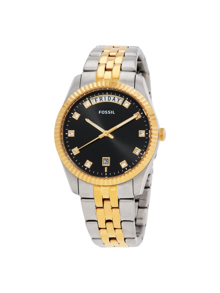 Nwt Fossil Scarlette Day-Date Quartz Black Dial Ladies Watch
